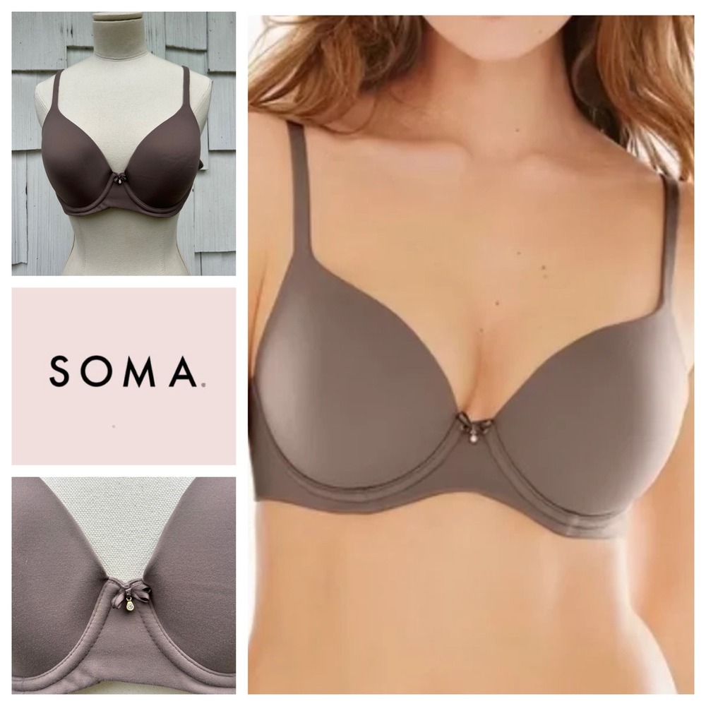 Soma Embraceable‎ Full Coverage Bra 38B Mochaccino Brown Underwire NWT